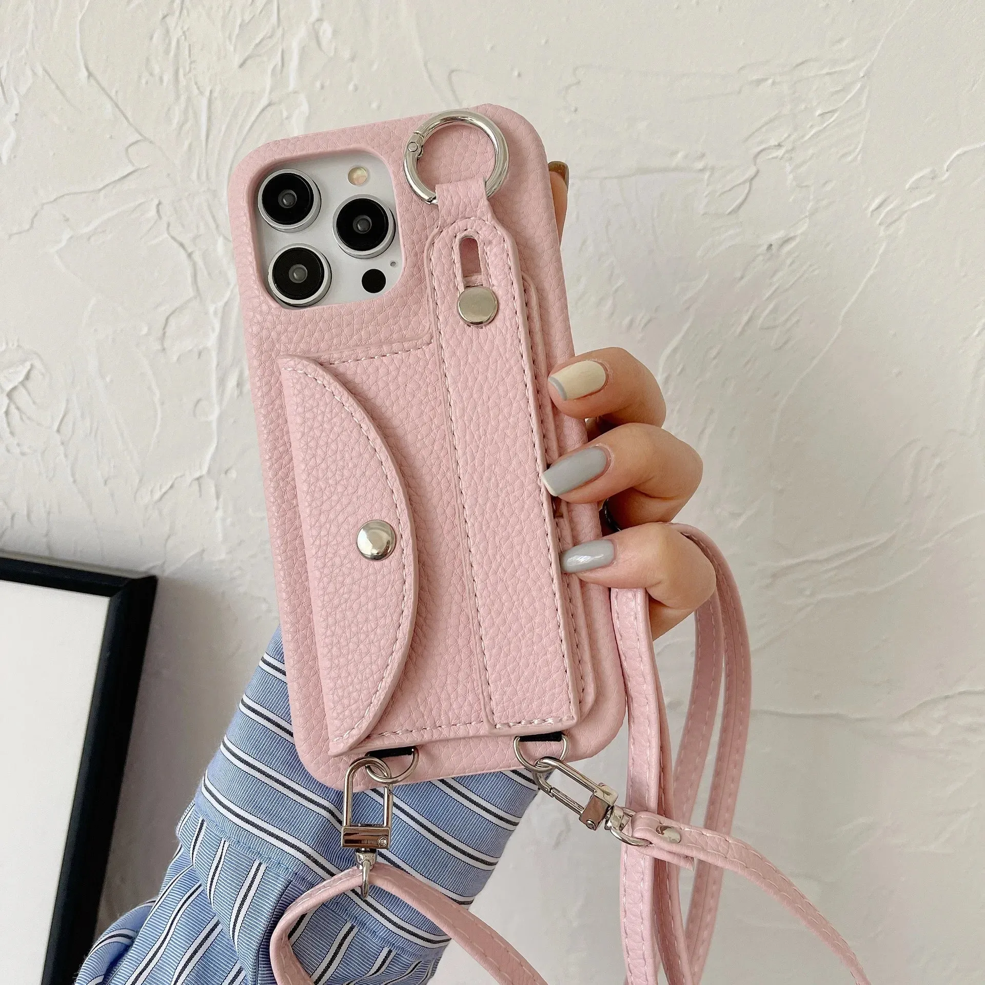 Classic Stylish Card Wallet Leather Crossbody Phone Case Cover for iPhone