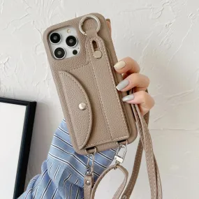 Classic Stylish Card Wallet Leather Crossbody Phone Case Cover for iPhone
