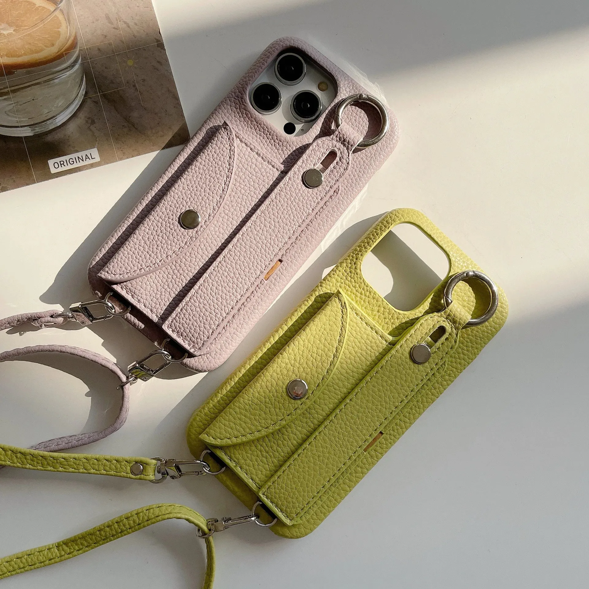 Classic Stylish Card Wallet Leather Crossbody Phone Case Cover for iPhone