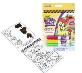 Color & Erase 16 Reusable Activity Pad With Marker On The Farm