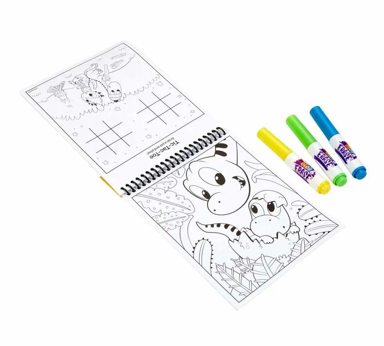 Color & Erase 16 Reusable Activity Pad With Markers Dinosaurs