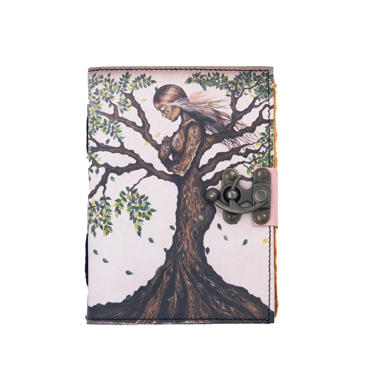 Craft Junky Vintage Leather-Bound Diary Journal with Mother of Earth Print