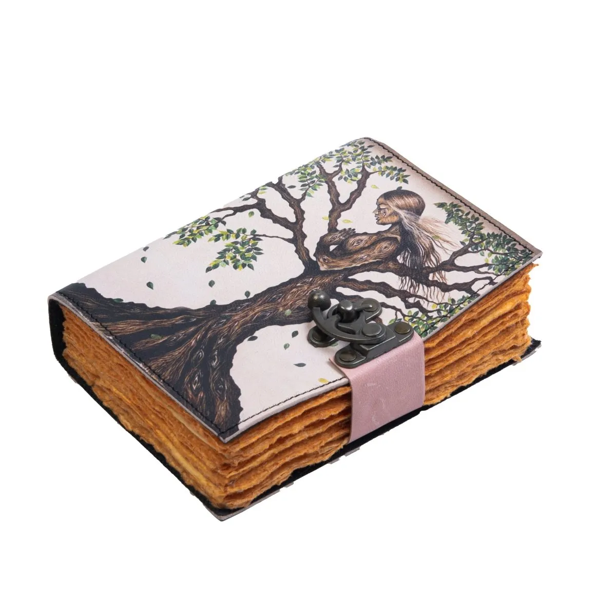Craft Junky Vintage Leather-Bound Diary Journal with Mother of Earth Print