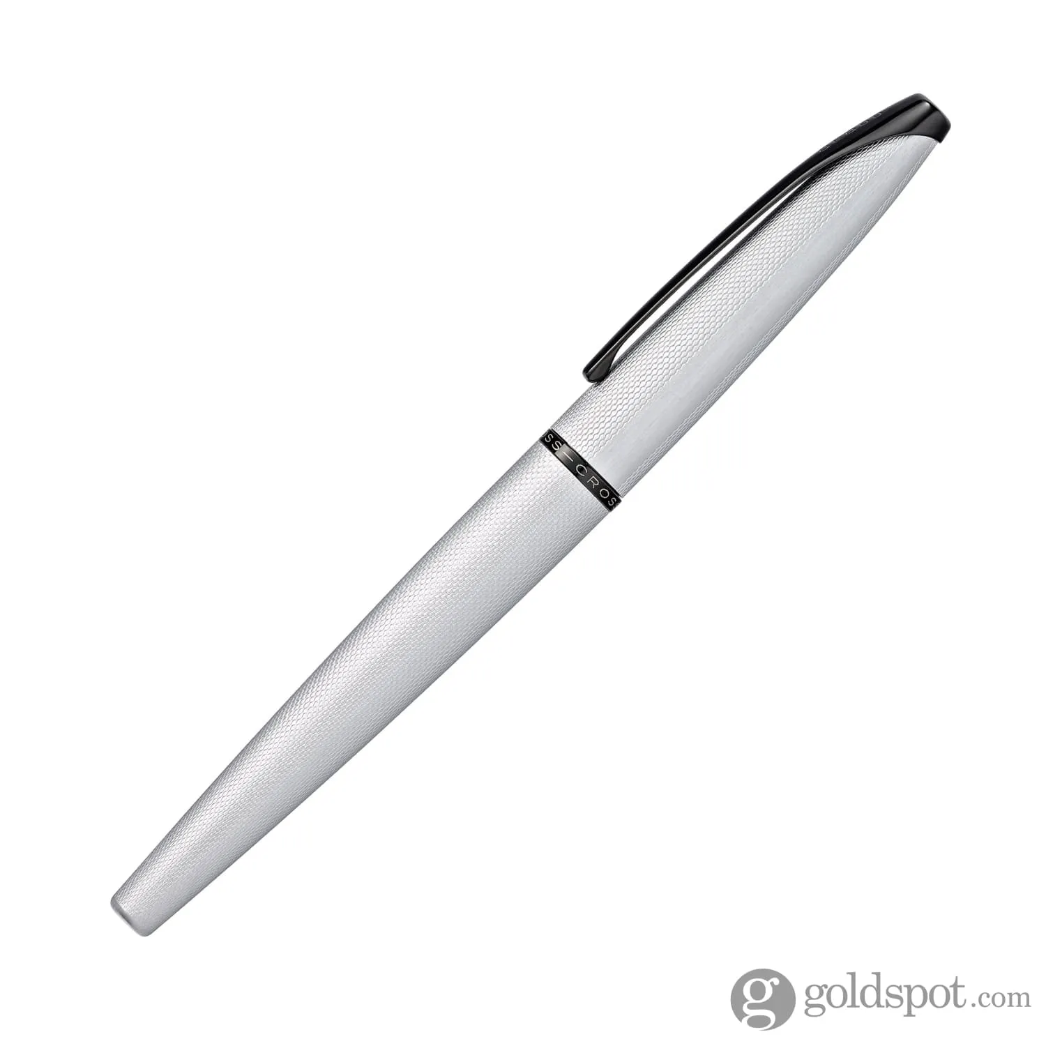 Cross ATX Rollerball Pen in Brushed Chrome with Etched Diamond Pattern
