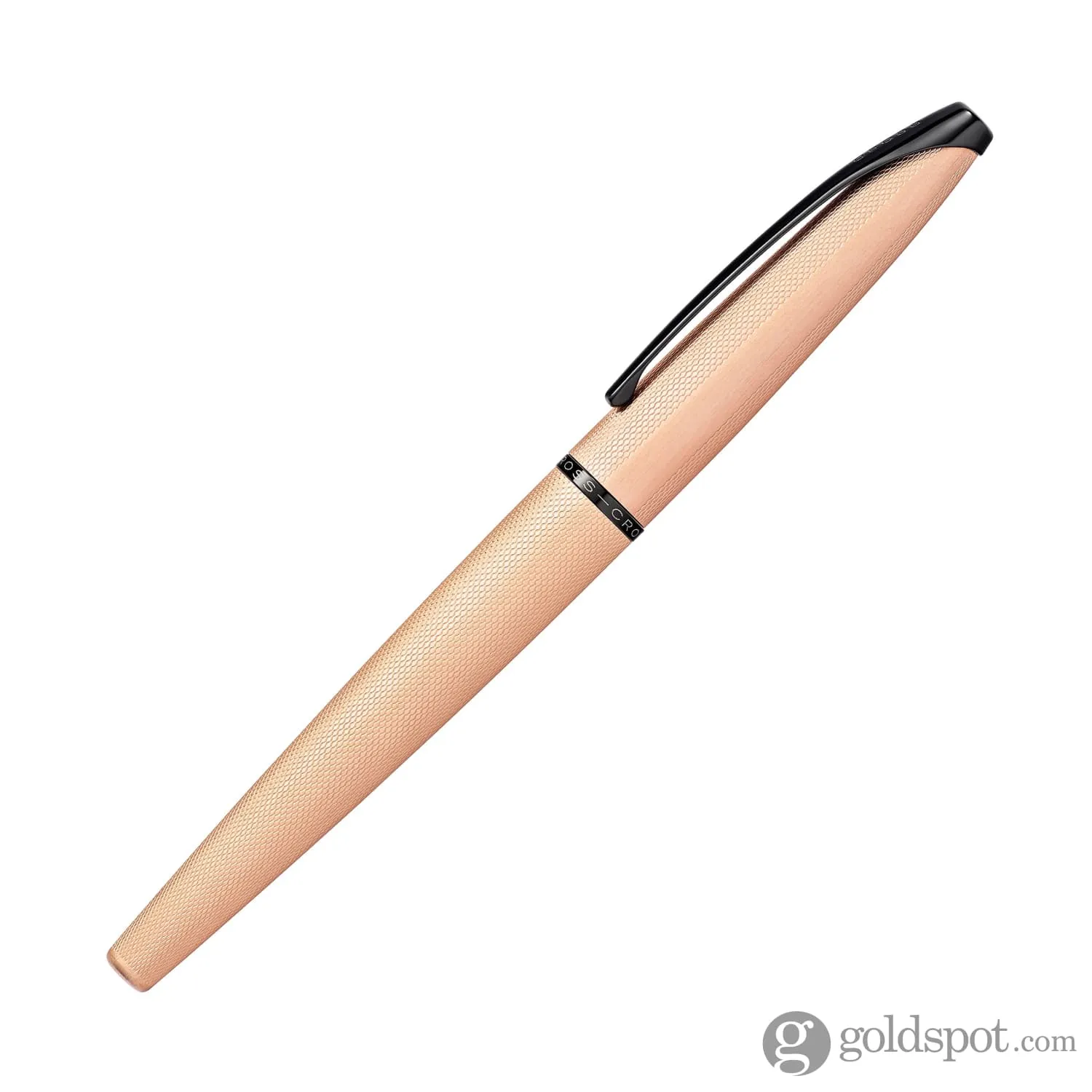 Cross ATX Selectip Rollerball Pen in Brushed Rose Gold PVD with Etched Diamond Pattern