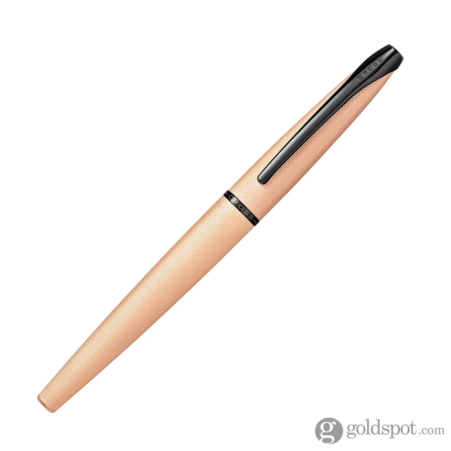 Cross ATX Selectip Rollerball Pen in Brushed Rose Gold PVD with Etched Diamond Pattern
