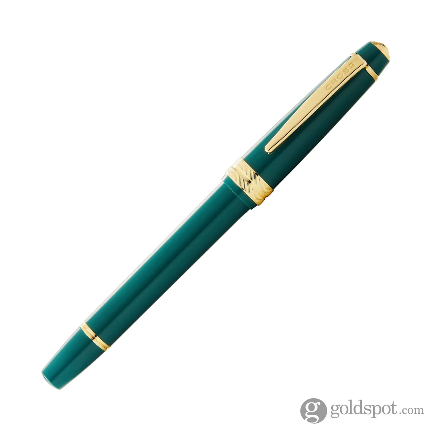 Cross Bailey Light Rollerball Pen in Glossy Green Resin with Gold Trim