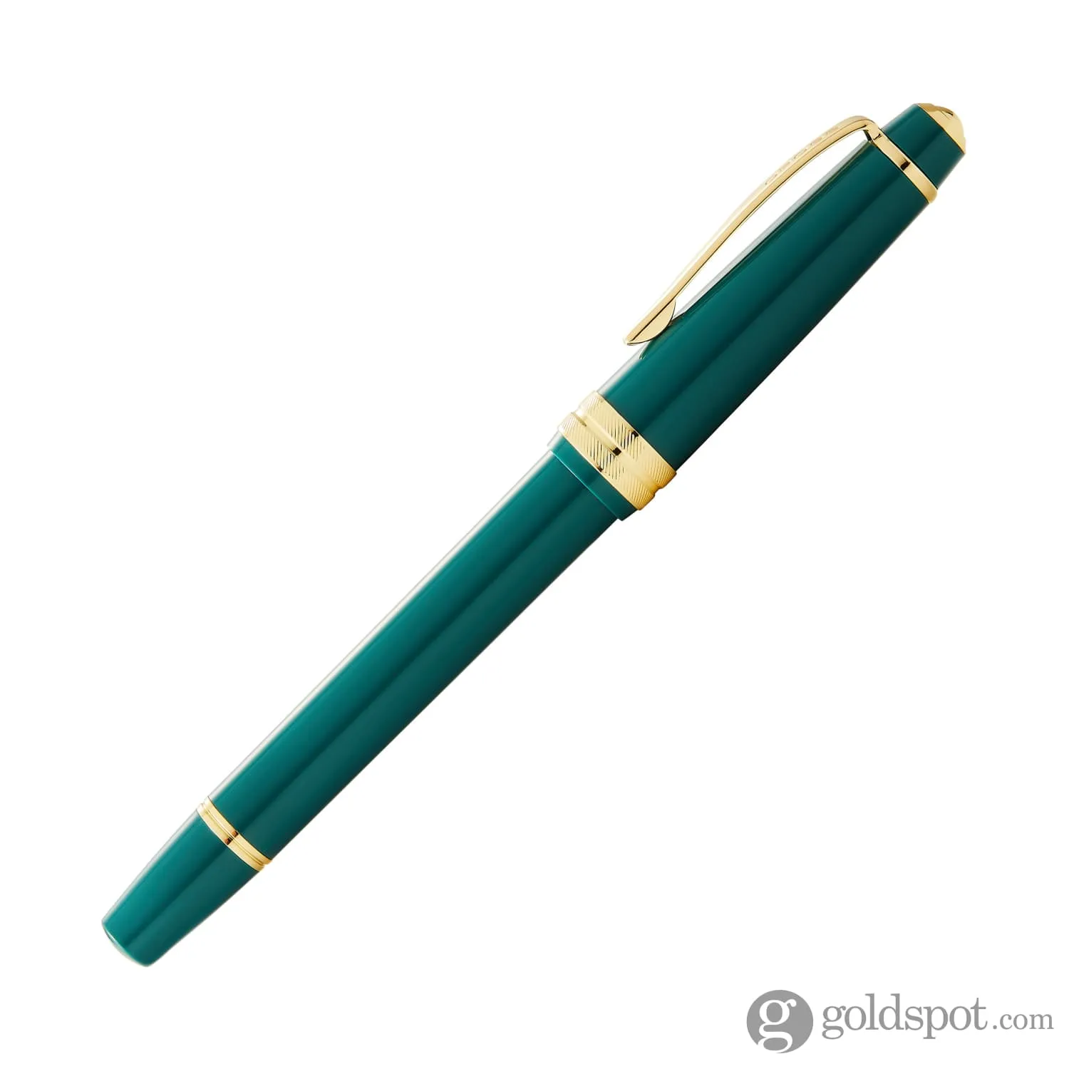 Cross Bailey Light Rollerball Pen in Glossy Green Resin with Gold Trim