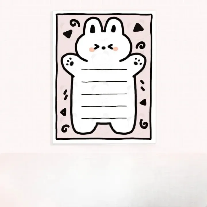 Cute Milk White Rabbit Series Sticky Note And Notepad