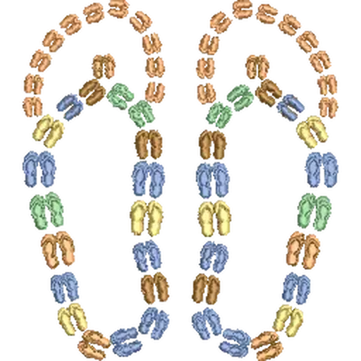 Flip-Flops-Rainbow-Colors-Sandals - Embroidery Design