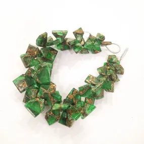 Green Composite gemstone slice cut beads