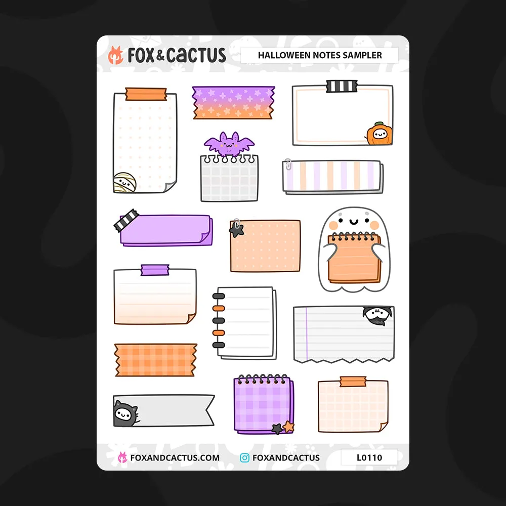 Halloween Notes Sampler Sticker Sheet