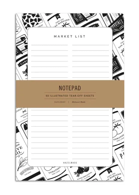 Hazelmade | Notepad "Market List" Italian Market