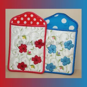 Hibiscus All In The Hoop Mobile Phone Covers and Eyeglass Pouches
