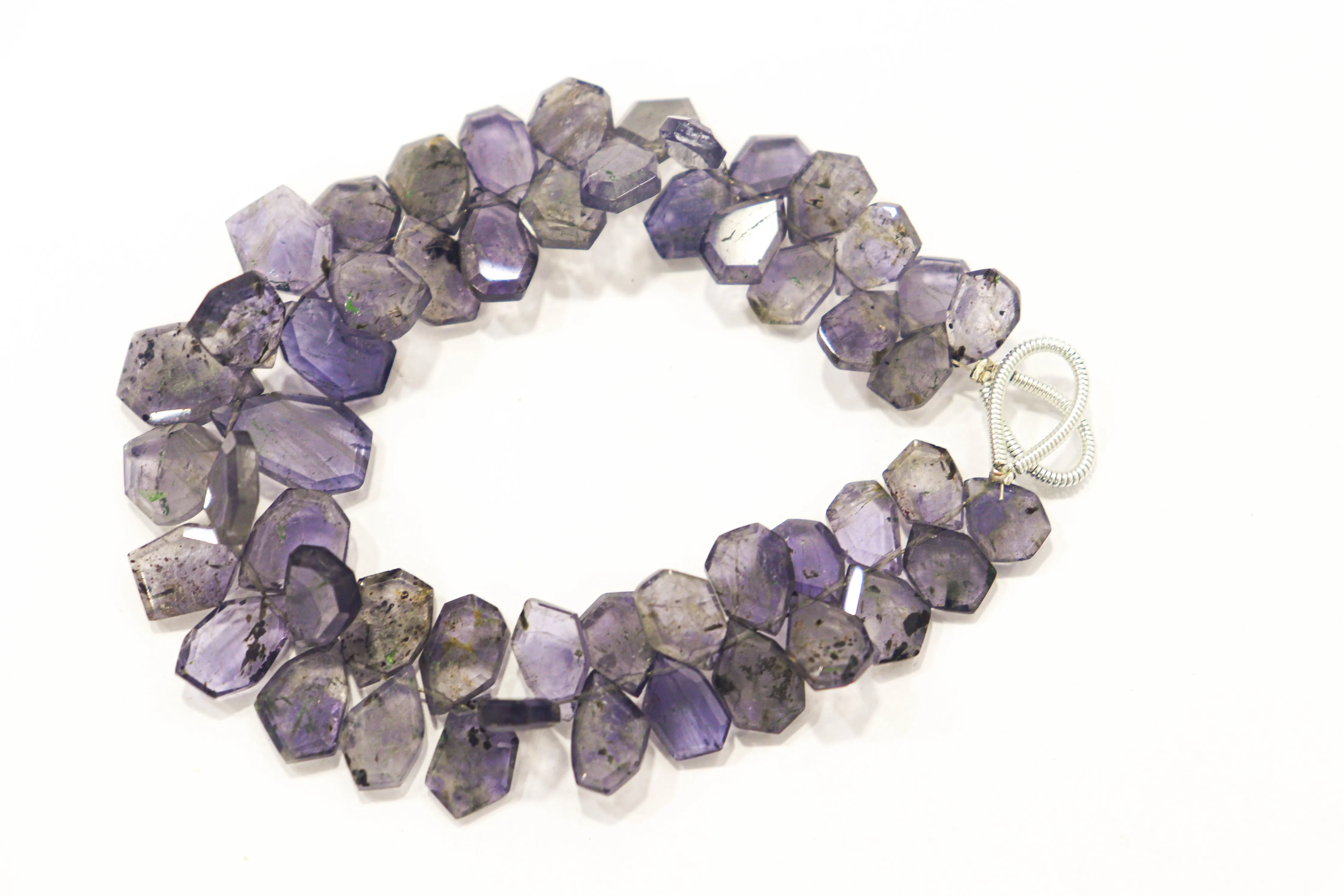 Iolite gemstone Slice cut beads
