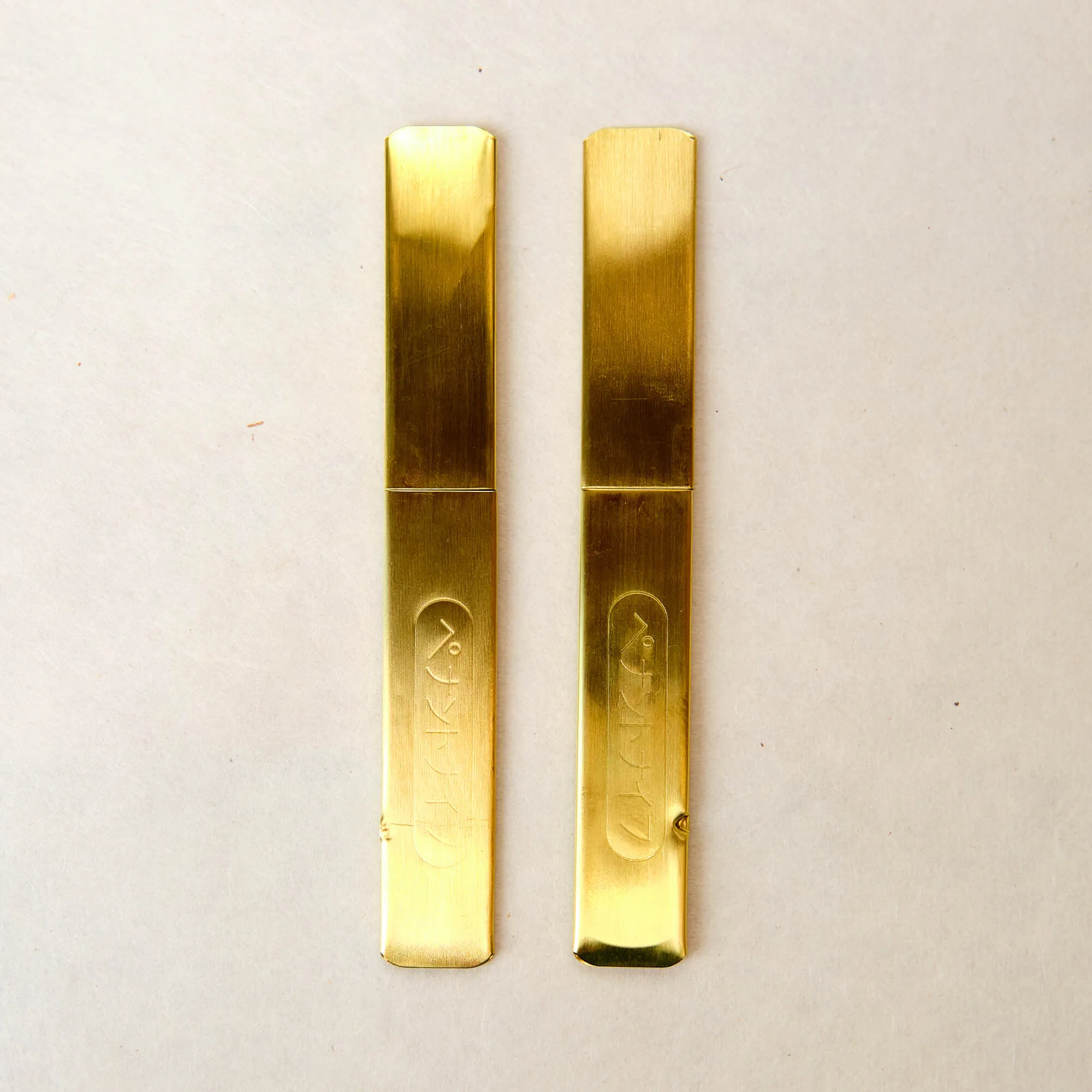 Japanese Kiridashi Brass Knife Duo (Left & Right)