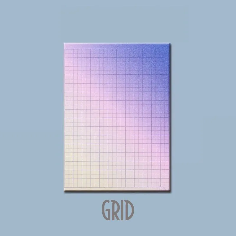 Korean GRADIENT RULED MEMO Notepads Blank Notepad Checkered Notepad Grid Notepad Horizontal Rule Notepad 100gsm | 100 X 140mm 50 Sht