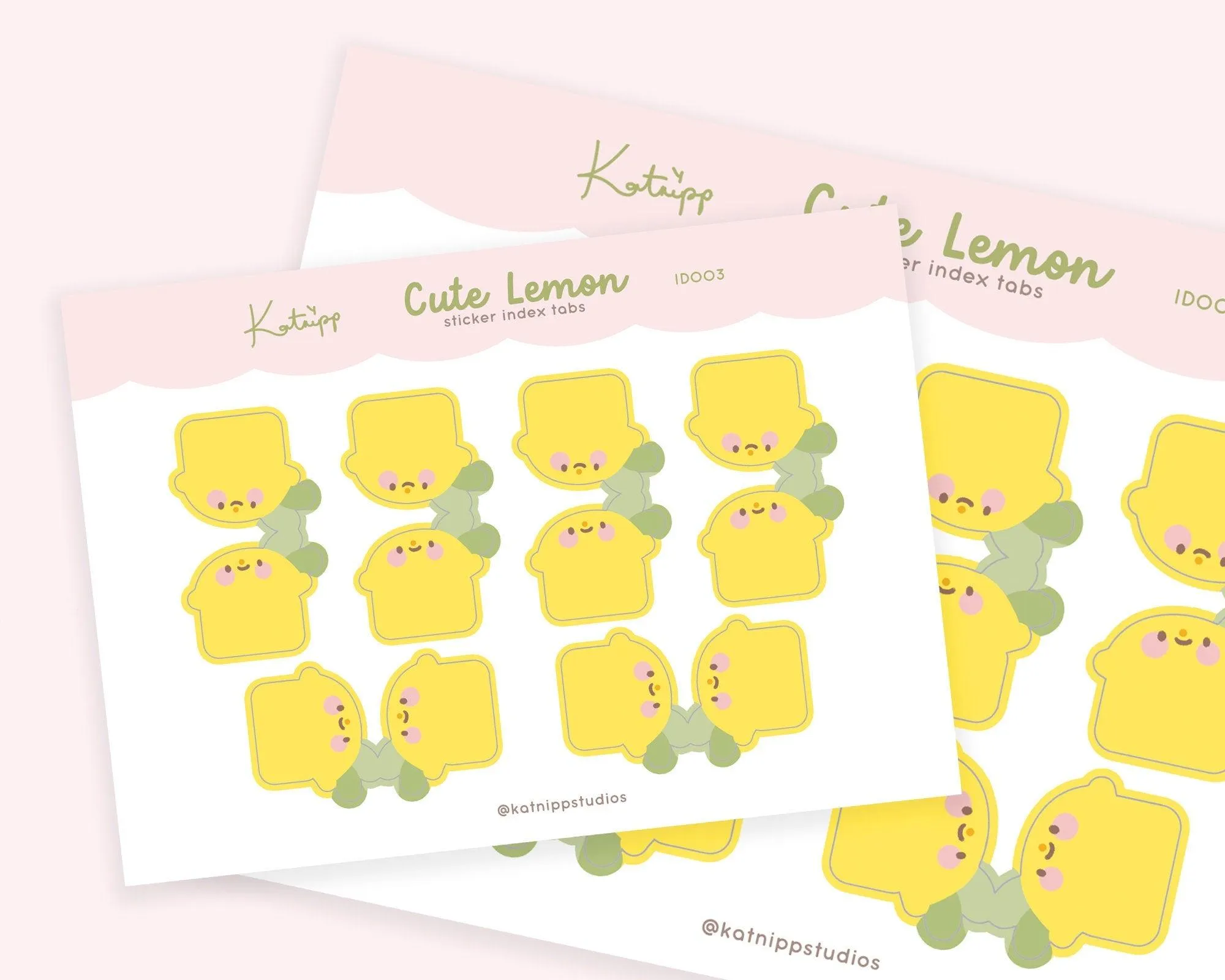 Lemon Index Tab Stickers | Cute A5 Planner Tabs for Organisation | Katnipp Stationery | ID003