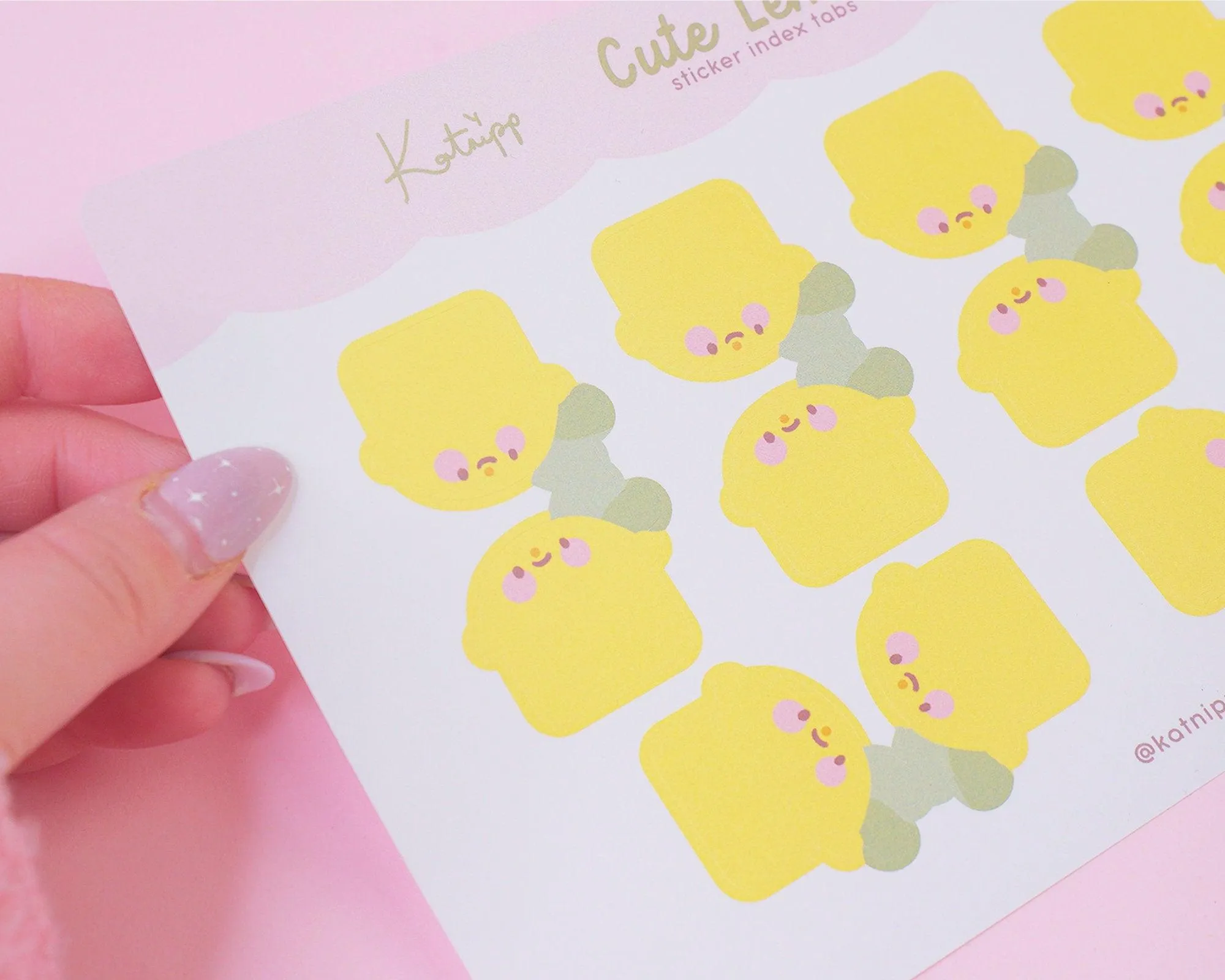 Lemon Index Tab Stickers | Cute A5 Planner Tabs for Organisation | Katnipp Stationery | ID003