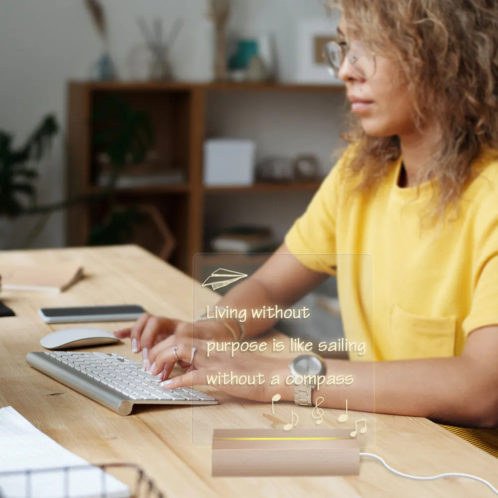Luminous LED Acrylic Writing Note Board-USB Plugged-in