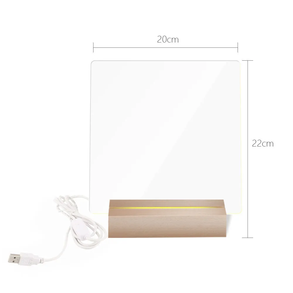 Luminous LED Acrylic Writing Note Board-USB Plugged-in