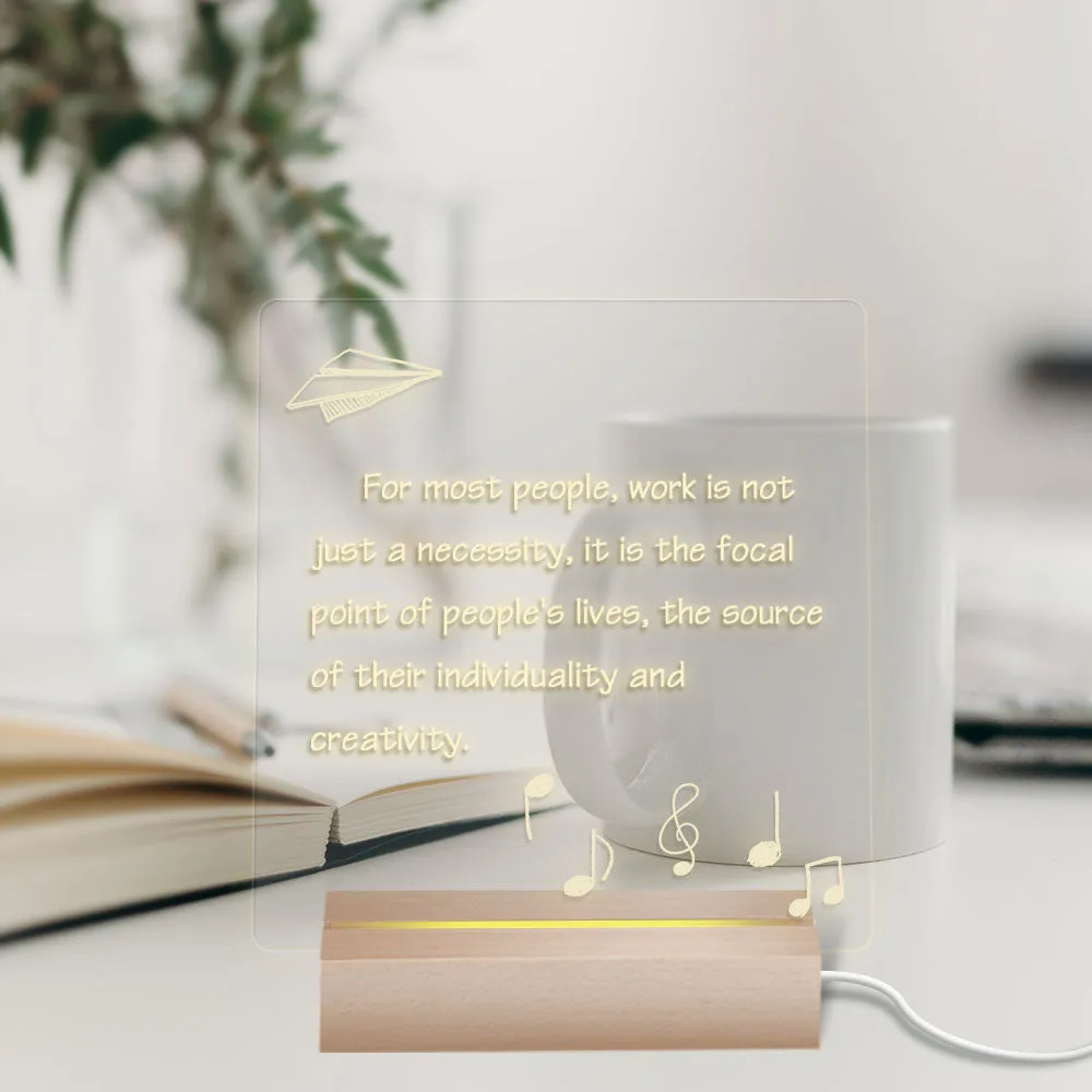 Luminous LED Acrylic Writing Note Board-USB Plugged-in