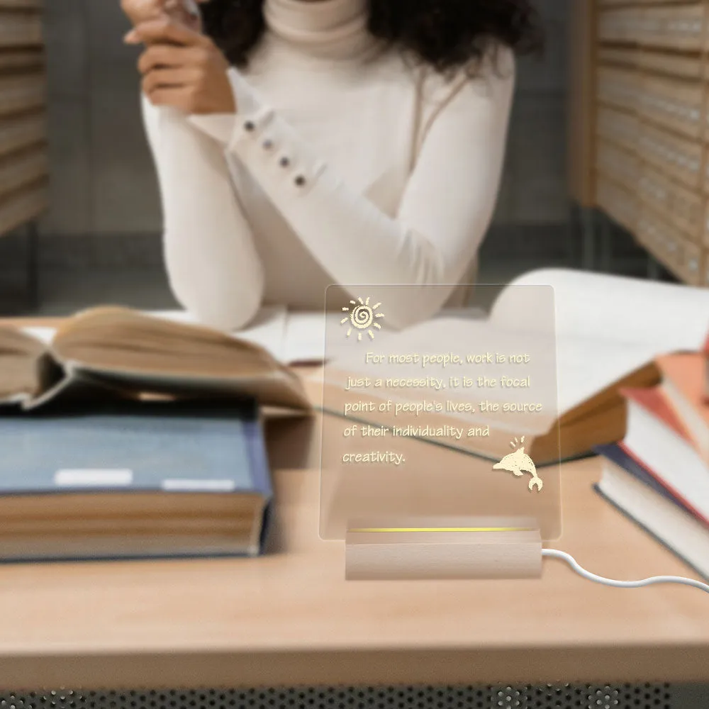 Luminous LED Acrylic Writing Note Board-USB Plugged-in