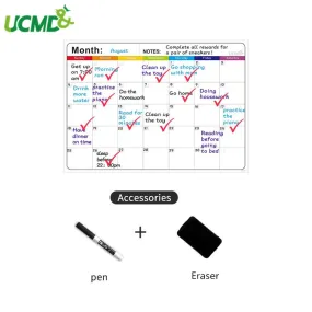 Magnetic Monthly Daily Whiteboard Calendar Erasable