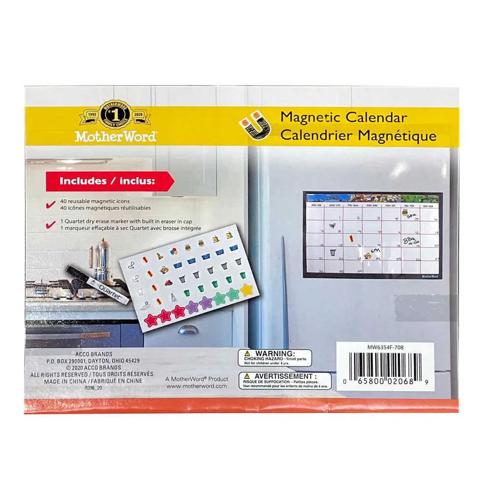 MotherWord Magnetic Dry Erase Undated Calendar