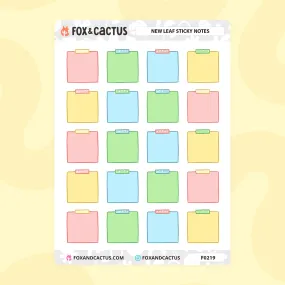 New Leaf Sticky Note Stickers