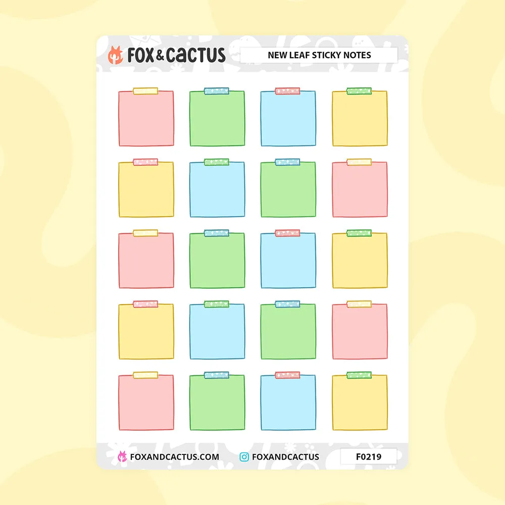 New Leaf Sticky Note Stickers