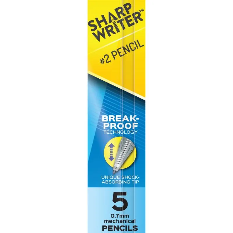 Pack of 5 Paper Mate SharpWriter Mechanical Pencils, #2 Lead, 0.7 mm Fine Point - Perfect for Precise Writing and Drawing