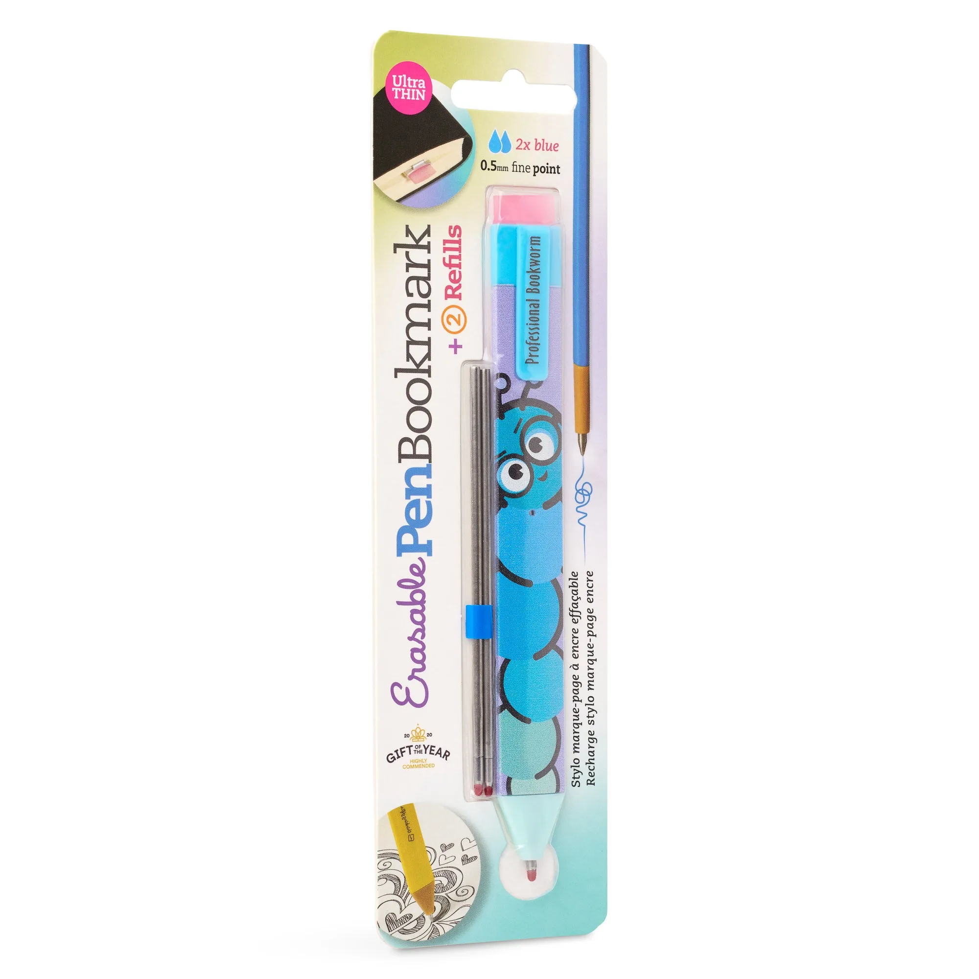 Pen Bookmark 3-in-1 with 2 Ink Refills (Bookworm)