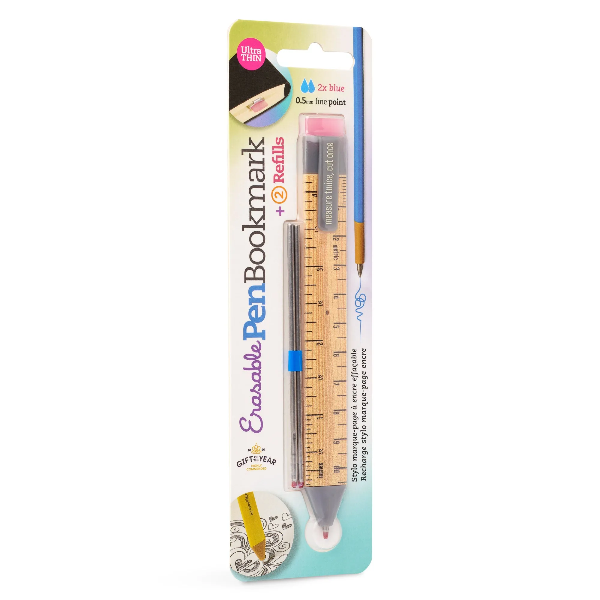 Pen Bookmark 3-in-1 with 2 Ink Refills (Ruler)