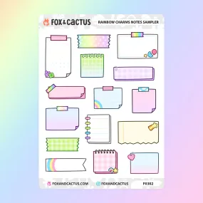 Rainbow Charms Notes Sampler Sticker Sheet