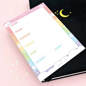 Rainbow Dreams Weekly A6 (4x6) Notepad