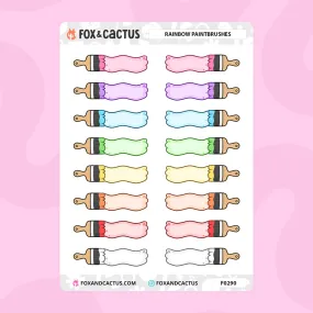 Rainbow Paint Brushes Stickers
