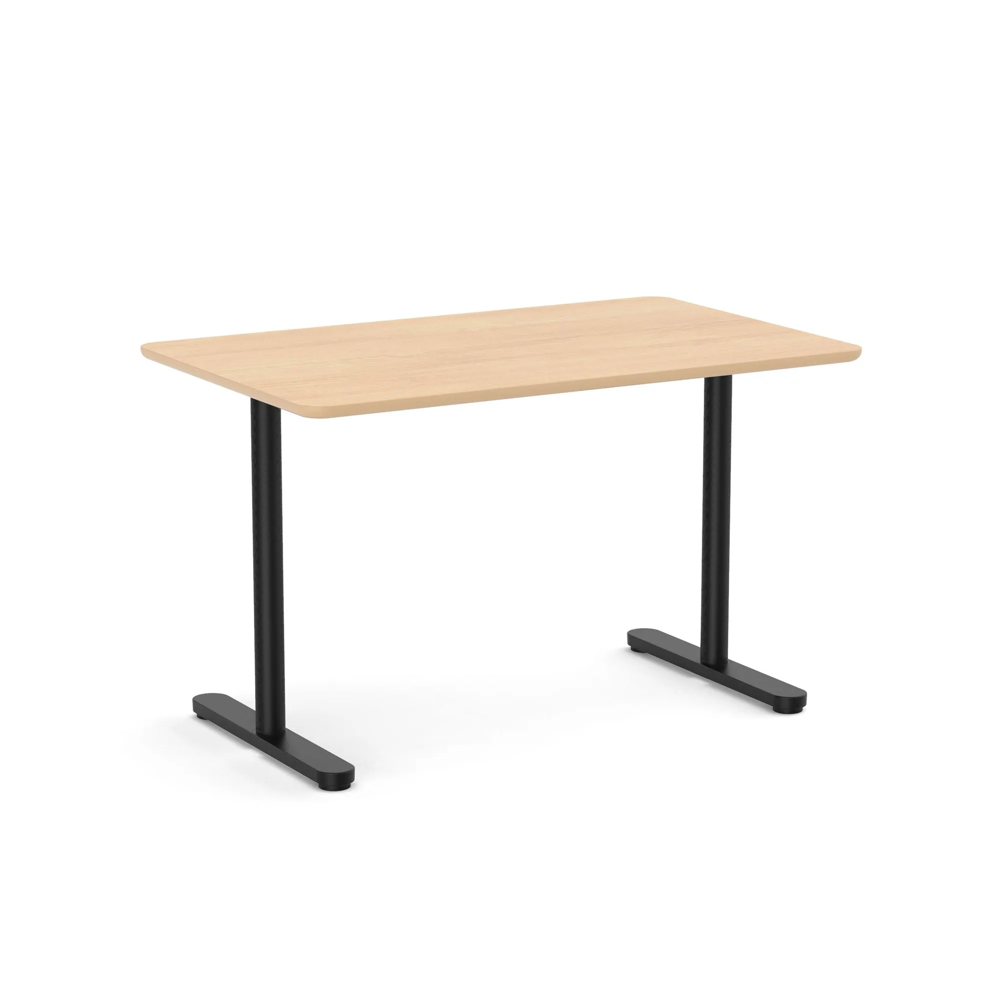 Raise Fixed Height Single Desk, Black Legs