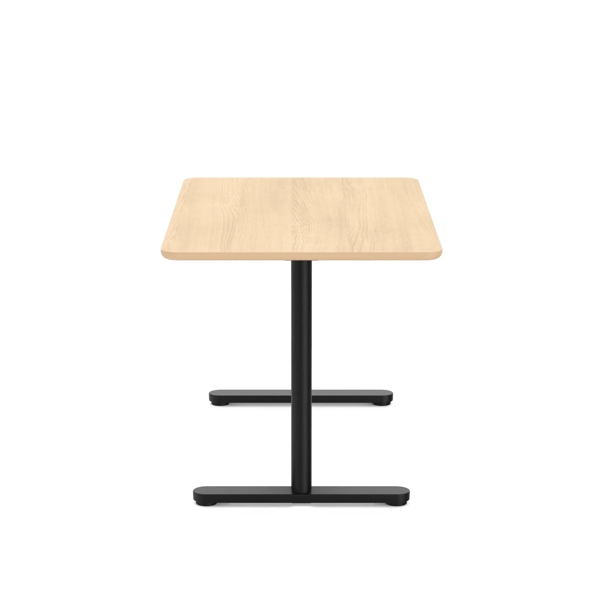 Raise Fixed Height Single Desk, Black Legs