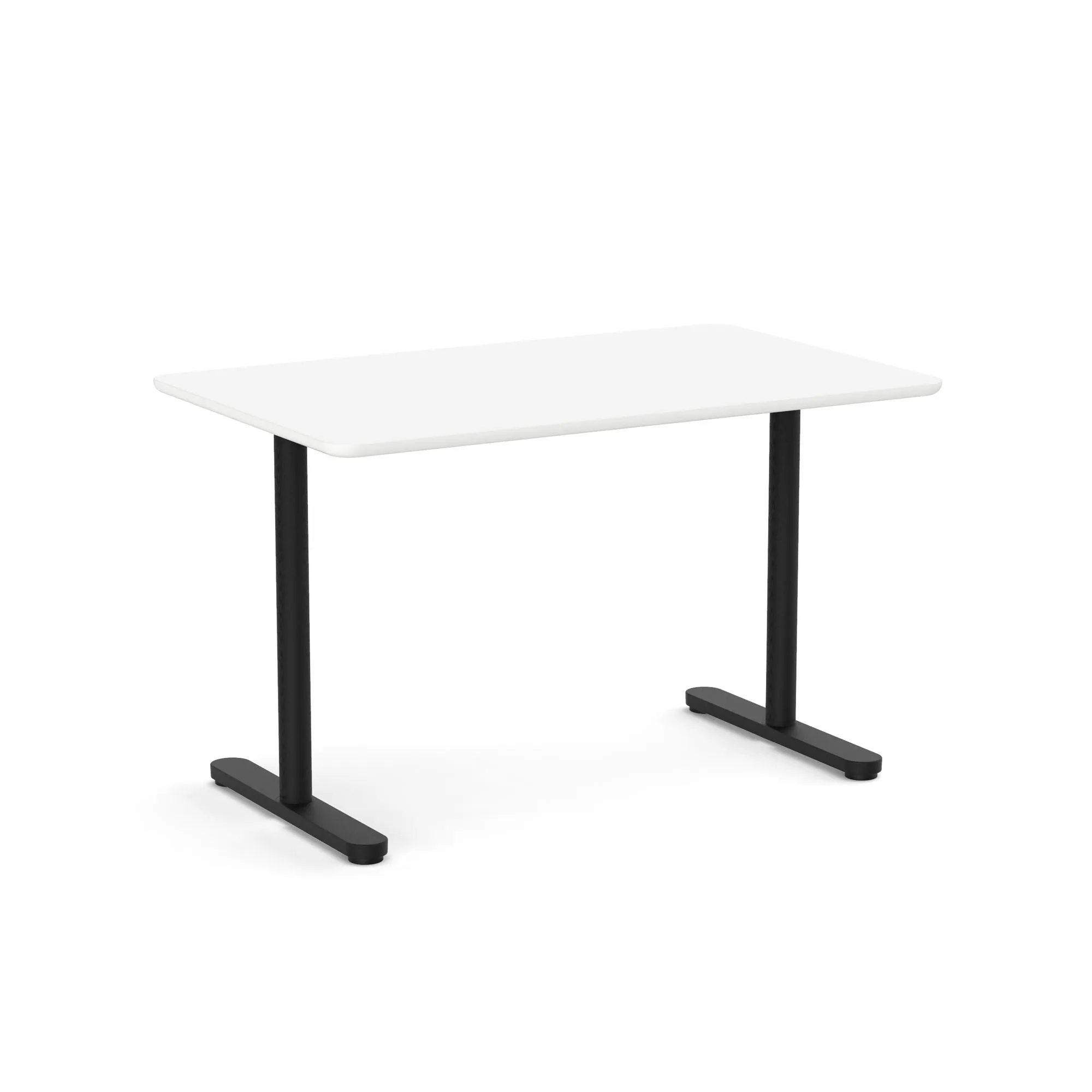 Raise Fixed Height Single Desk, Black Legs