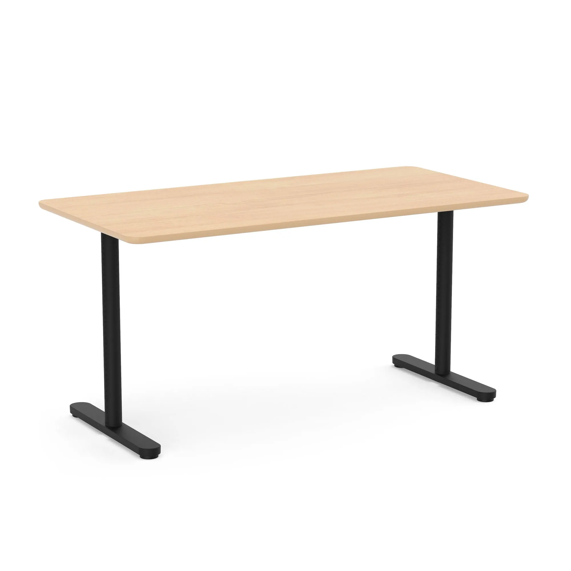 Raise Fixed Height Single Desk, Black Legs