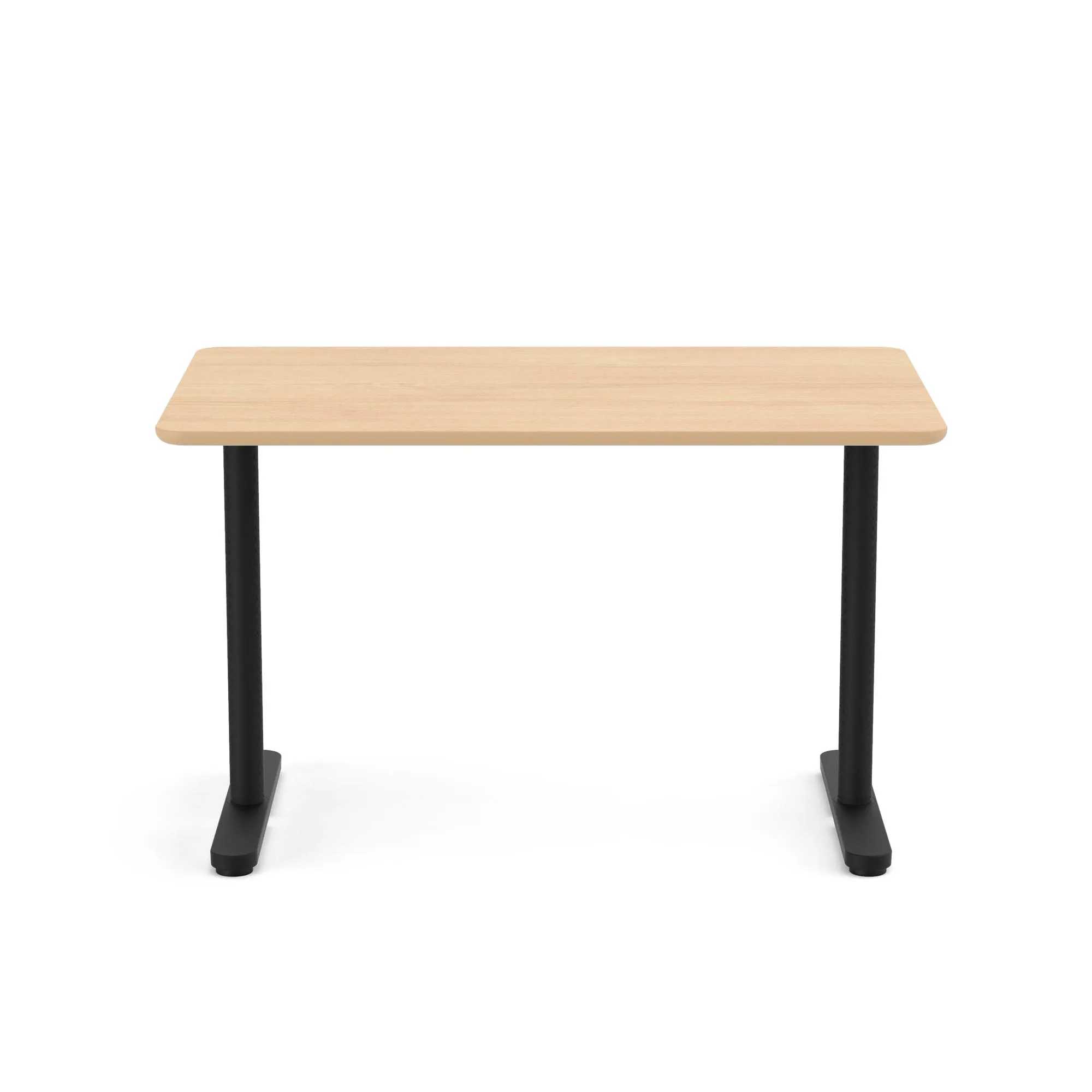 Raise Fixed Height Single Desk, Black Legs