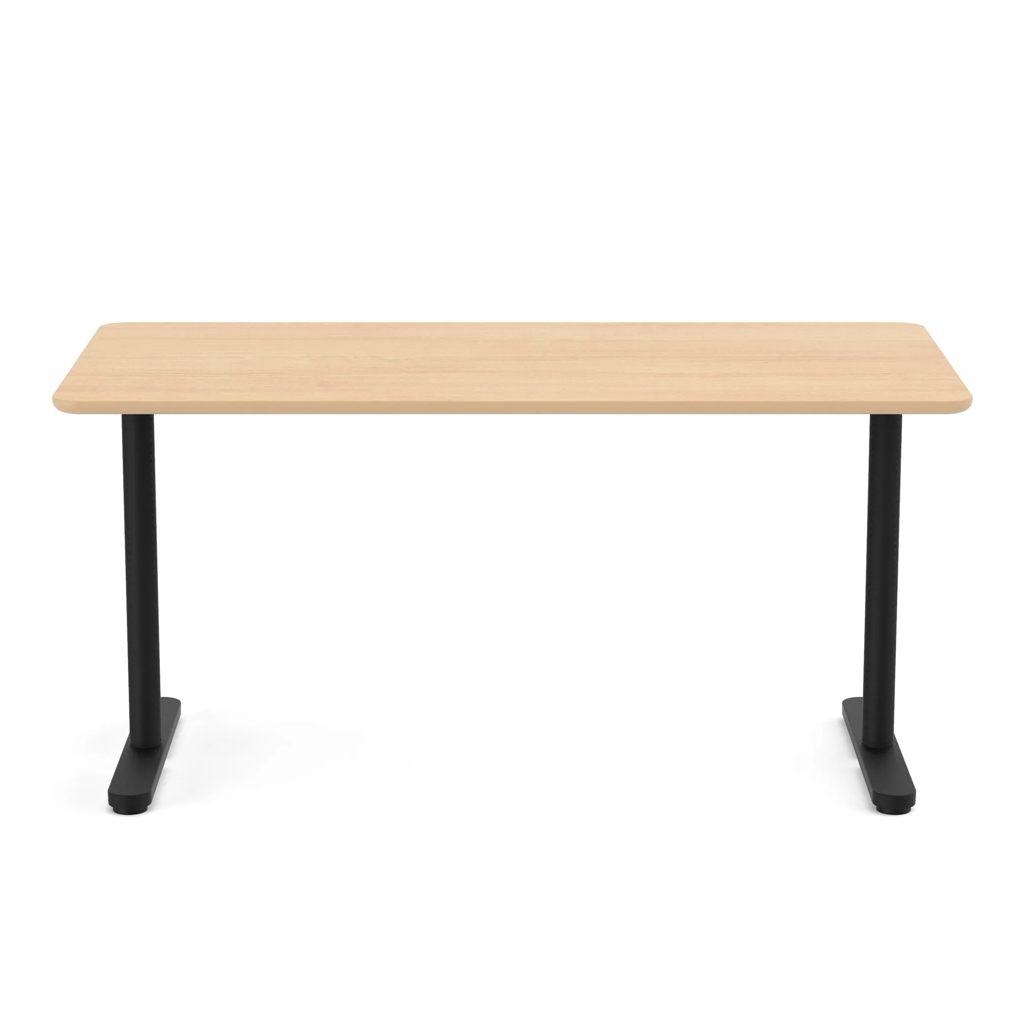 Raise Fixed Height Single Desk, Black Legs