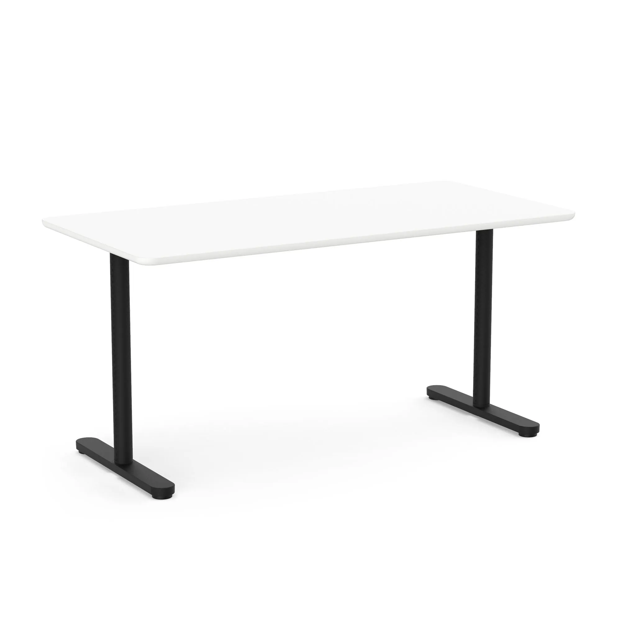 Raise Fixed Height Single Desk, Black Legs