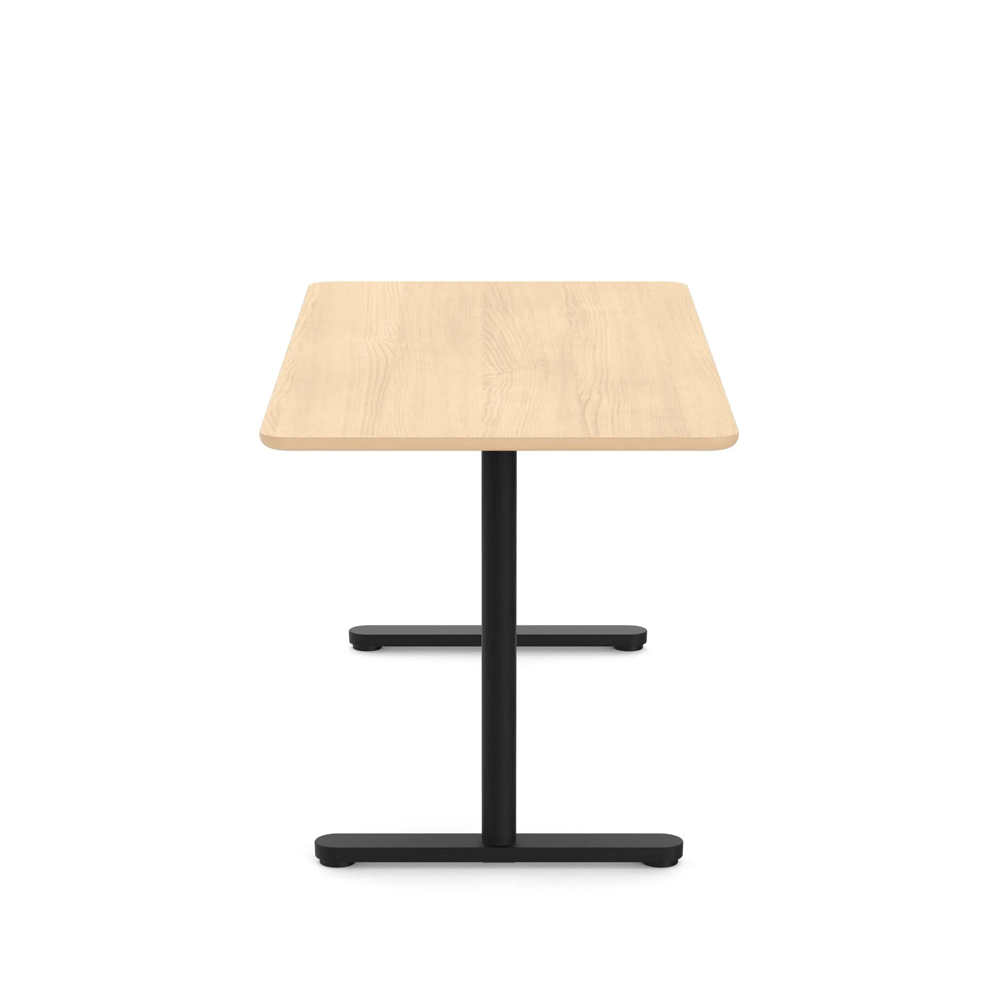 Raise Fixed Height Single Desk, Black Legs