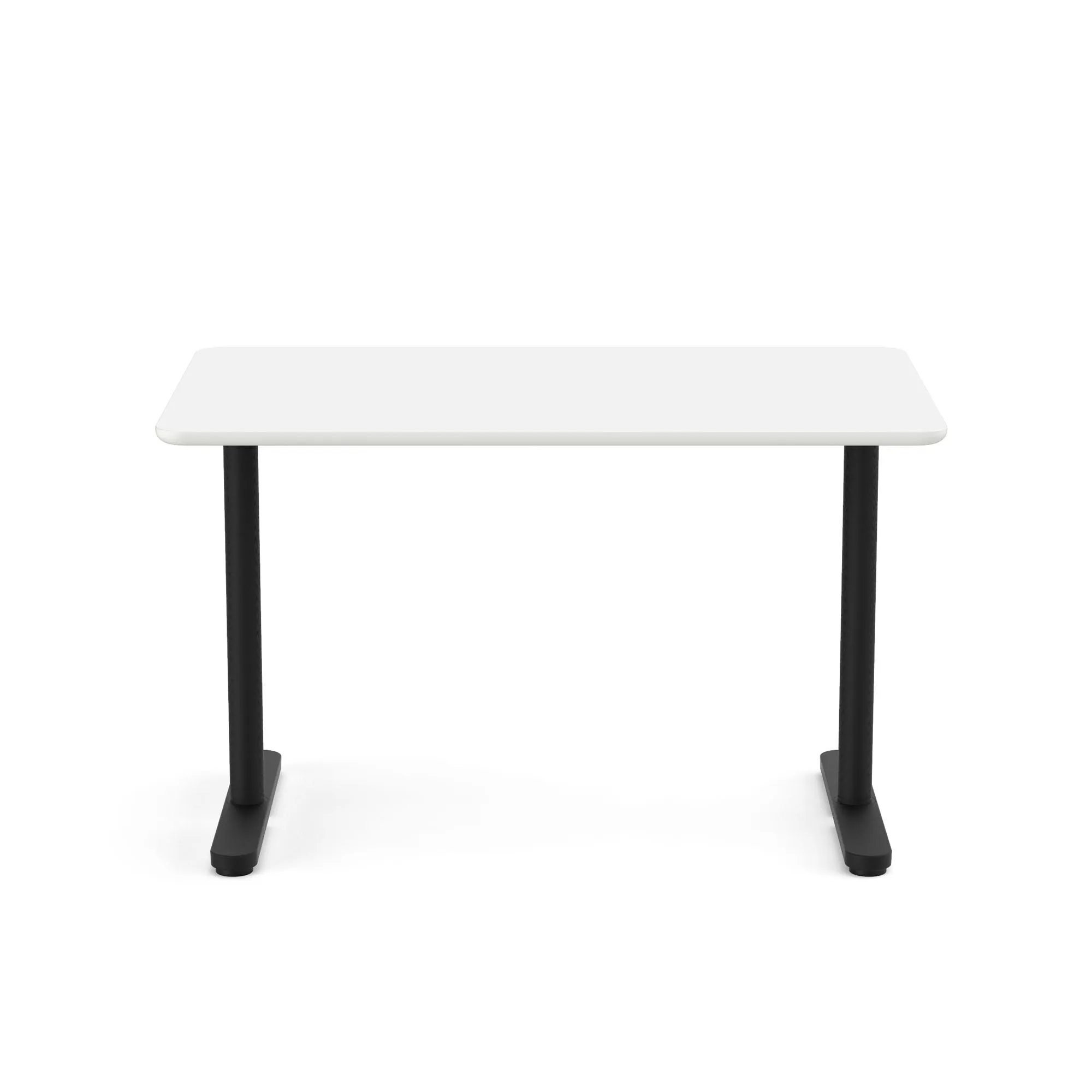 Raise Fixed Height Single Desk, Black Legs