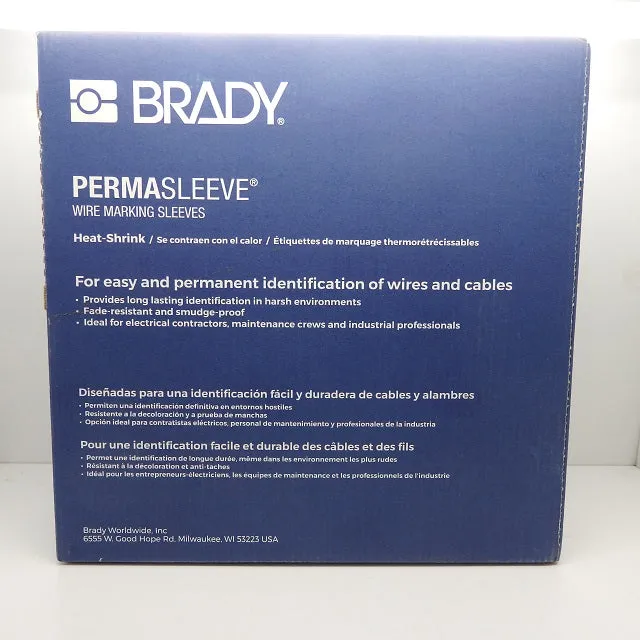 Roll of 500 Brady 2HX-1000-2-WT-2 PermaSleeve Wire Marking Sleeves 1.236"x0.984"