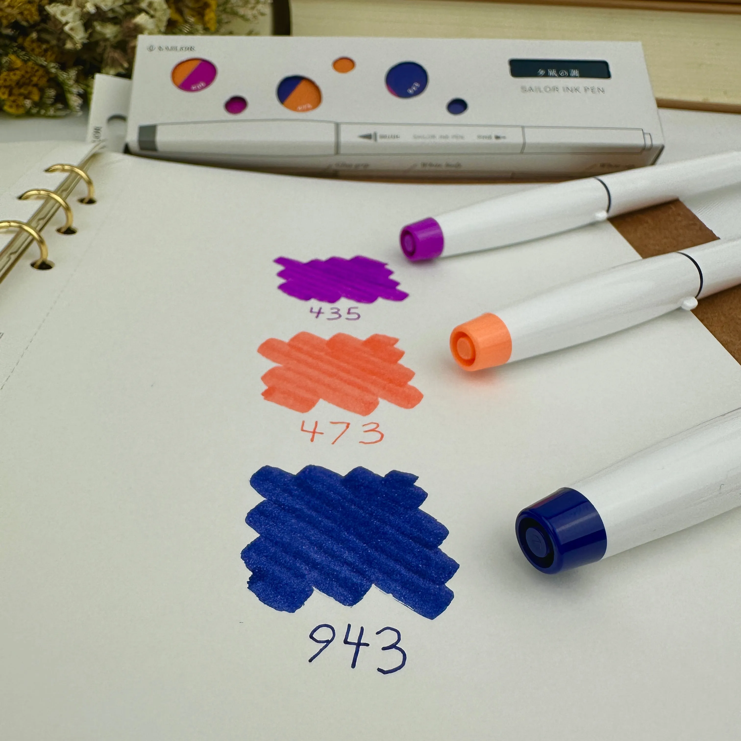 Sailor Studio Ink Dual-Tip Brush Pens (Set of 3) - Evening Sunset Tones