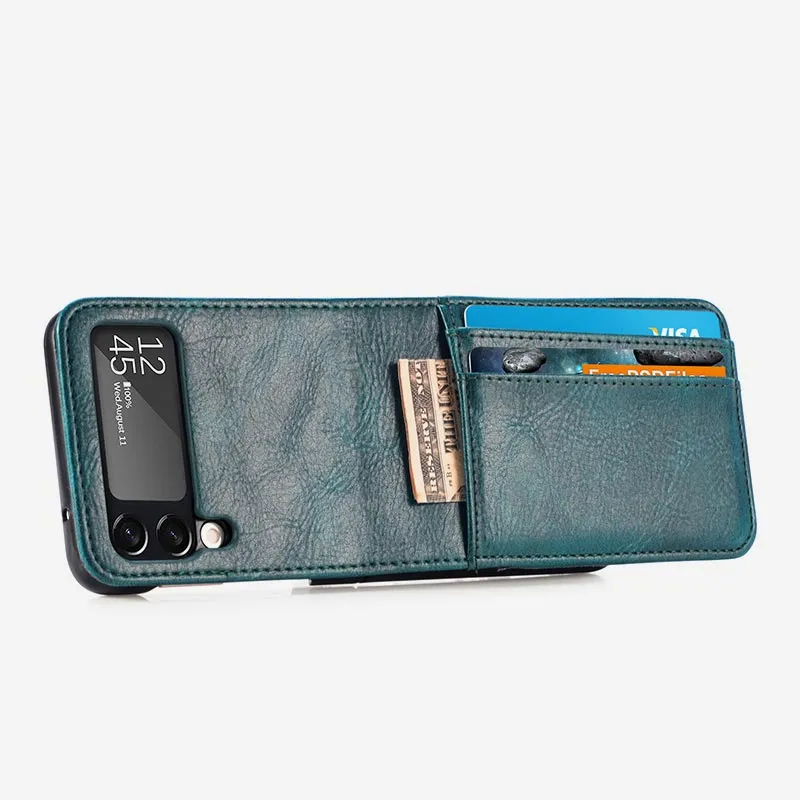Samsung Galaxy Z Flip& Z Flip 3/4/5/6 Phone Case Leather Phone Bag with Multi-Slot