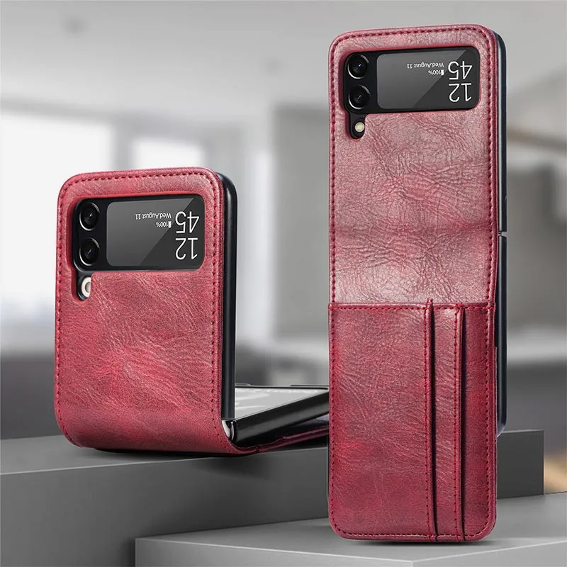 Samsung Galaxy Z Flip& Z Flip 3/4/5/6 Phone Case Leather Phone Bag with Multi-Slot